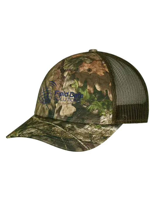 Breakup Country Brown Mossy Oak Camo Mesh Trucker Cap Snap Back w/Field Data Solutions Logo