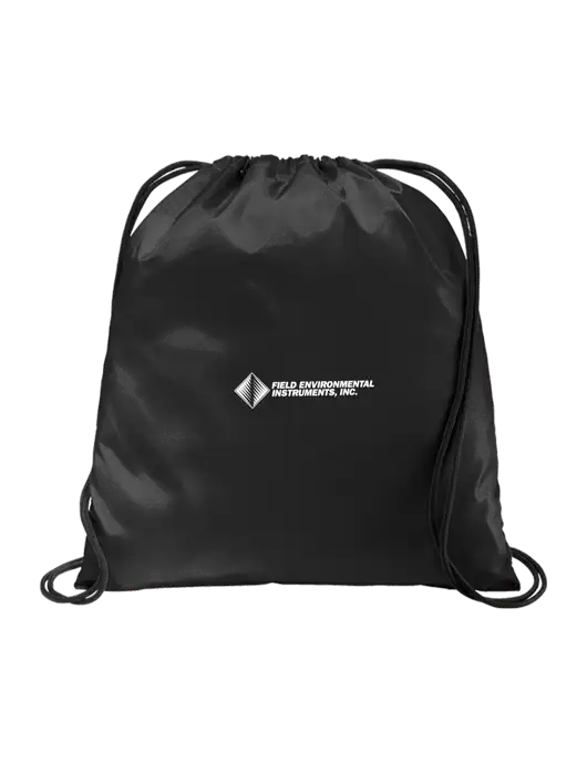 Drawstring  Black Cinch Pack w/Field Environmental Logo