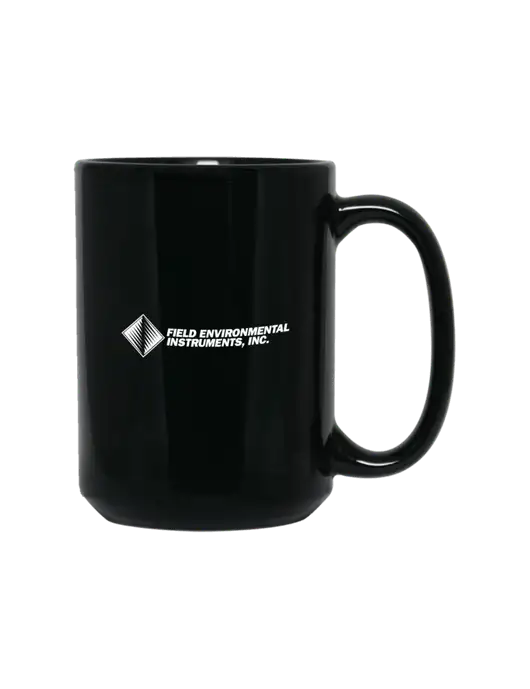 15 oz Black Ceramic Mug w/Field Environmental Logo