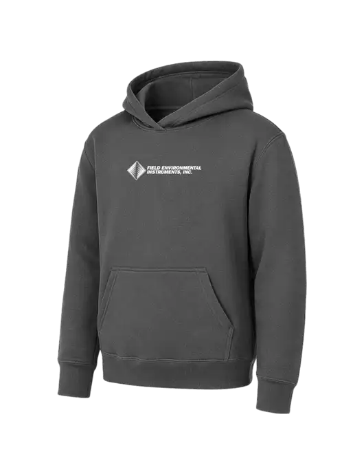 Youth Charcoal 7.8 oz Pullover Hooded Sweatshirt w/Field Environmental Logo