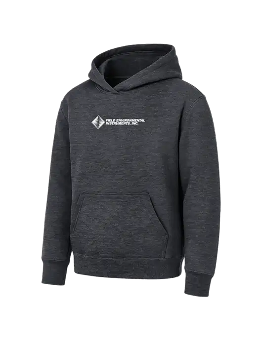 Youth Dark Heather Grey 7.8 oz Pullover Hooded Sweatshirt w/Field Environmental Logo