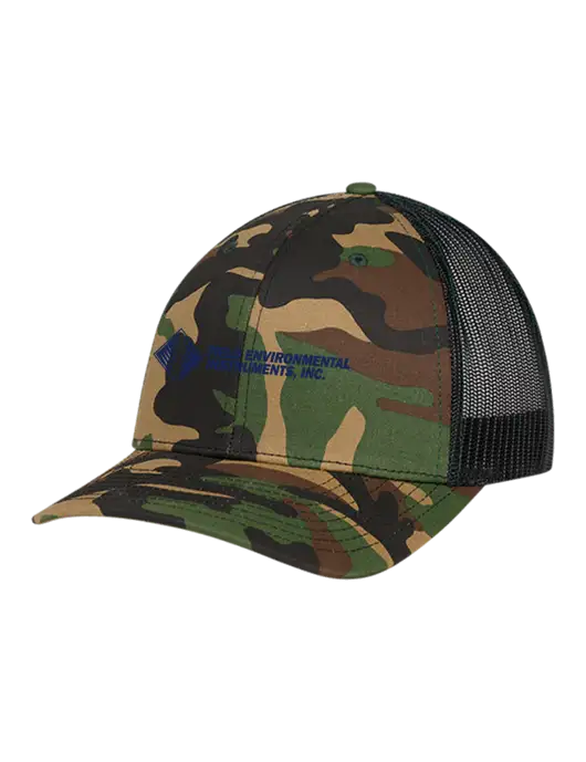 Richardson Adjustable Snapback Original 112P Trucker Cap Army Camo/Black  w/Field Environmental Logo