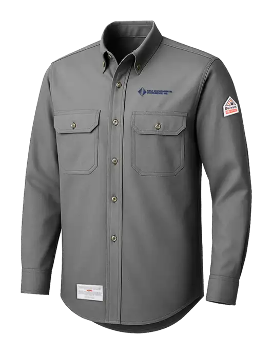 Bulwark Light Grey EXCEL FR ComforTouch Dress Uniform Shirt w/Field Environmental Logo