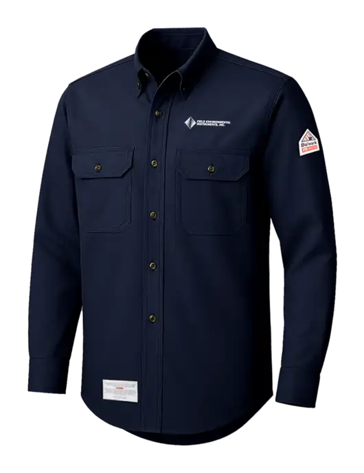 Bulwark Navy EXCEL FR ComforTouch Dress Uniform Shirt w/Field Environmental Logo