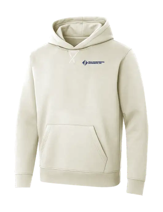 Allmade White Sand Organic French Terry Pullover Hoodie w/Field Environmental Logo