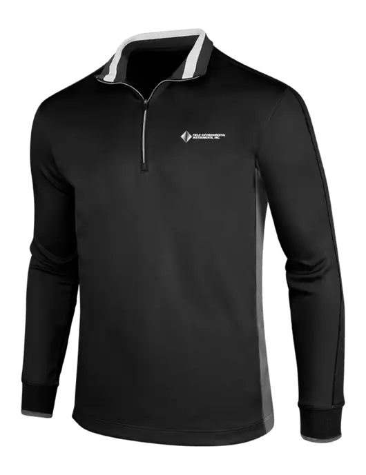 NIKE Black/Dark Grey/White Dry-Fit 1/2 Zip Cover-Up w/Field Environmental Logo