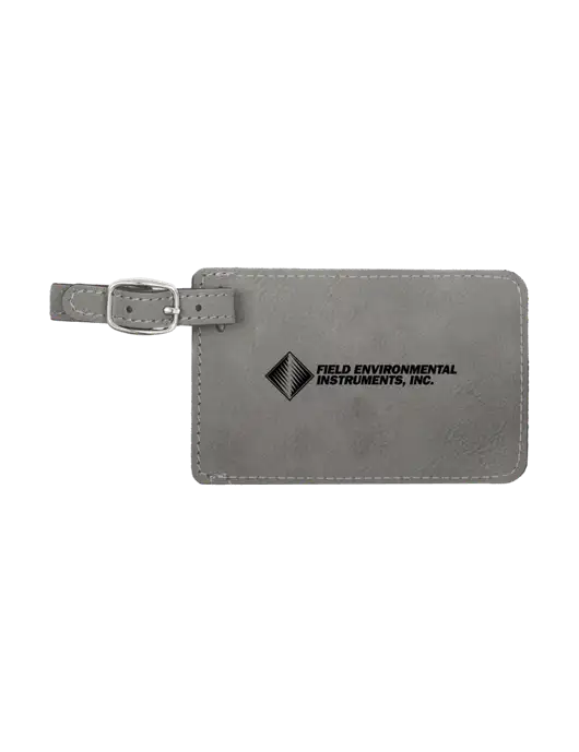 Grey Leatherette Luggage Tag w/Field Environmental Logo
