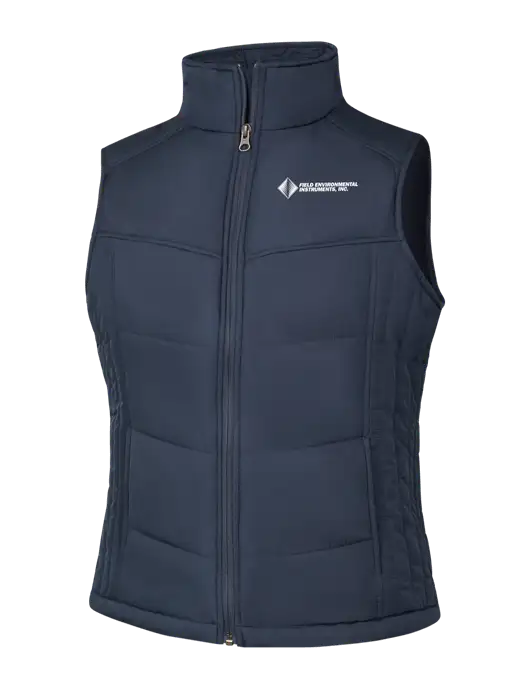  Womens Dark Slate/Black Puffy Vest w/Field Environmental Logo