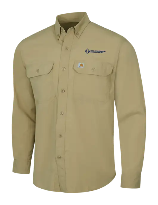 Carhartt Force Dark Tan Solid Long Sleeve Shirt w/Field Environmental Logo