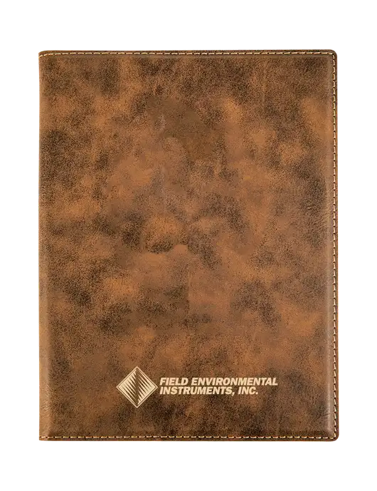 Rustic Leatherette 7 x 9 Portfolio with Notepad w/Field Environmental Logo