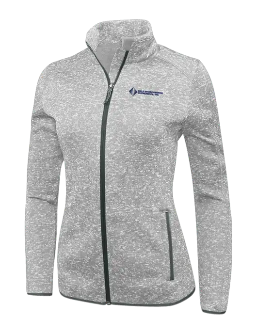 Grey Heather Womens Sweater Fleece Jacket w/Field Environmental Logo