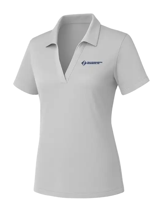 Womens Light Grey PosiCharge RacerMesh Polo w/Field Environmental Logo