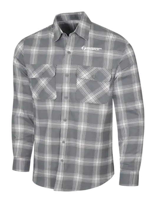 Medium Grey/Cream Plaid Flannel Shirt w/Field Environmental Logo
