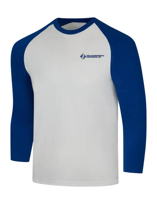 Simply Soft 3/4 Sleeve Dark Royal/White Ring Spun Cotton T-Shirt w/Field Environmental Logo