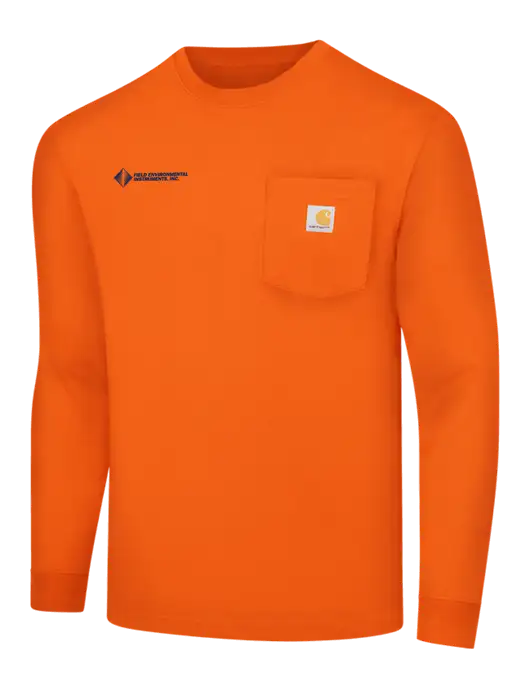 Carhartt Orange Workwear Pocket Long Sleeve T-Shirt w/Field Environmental Logo