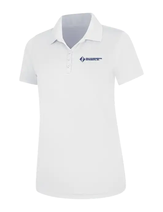 White Womens Dry Zone UV Mesh Polo w/Field Environmental Logo