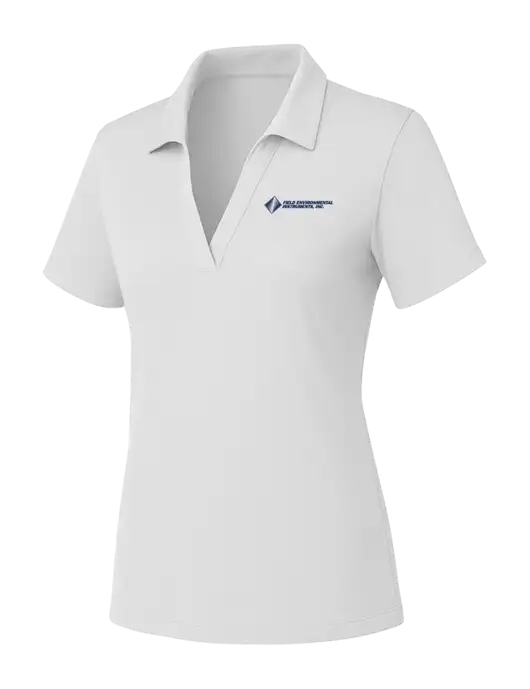 Womens White PosiCharge RacerMesh Polo w/Field Environmental Logo