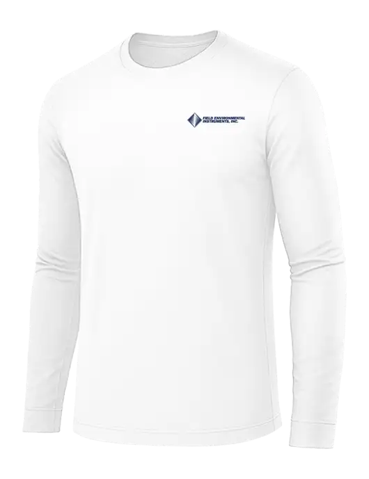 Long Sleeve White PosiCharge Competitor Tee w/Field Environmental Logo