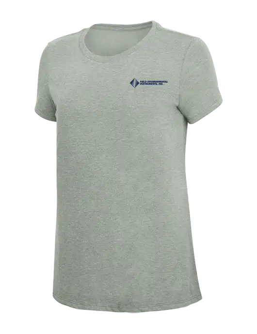 Womens Simply Soft Heathered Light Grey 4.5oz Poly/Combed Ring Spun Cotton T-Shirt w/Field Environmental Logo