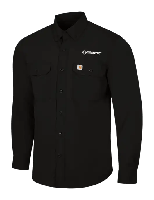 Carhartt Force Black Solid Long Sleeve Shirt w/Field Environmental Logo