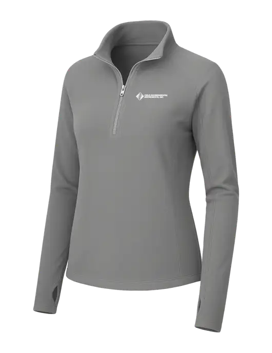 Womens Medium Grey Microfleece 1/2 Zip Pullover w/Field Environmental Logo