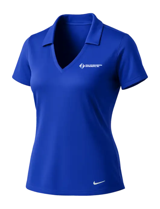 NIKE Dark Royal Womens Dri-Fit Vertical Mesh Polo w/Field Environmental Logo