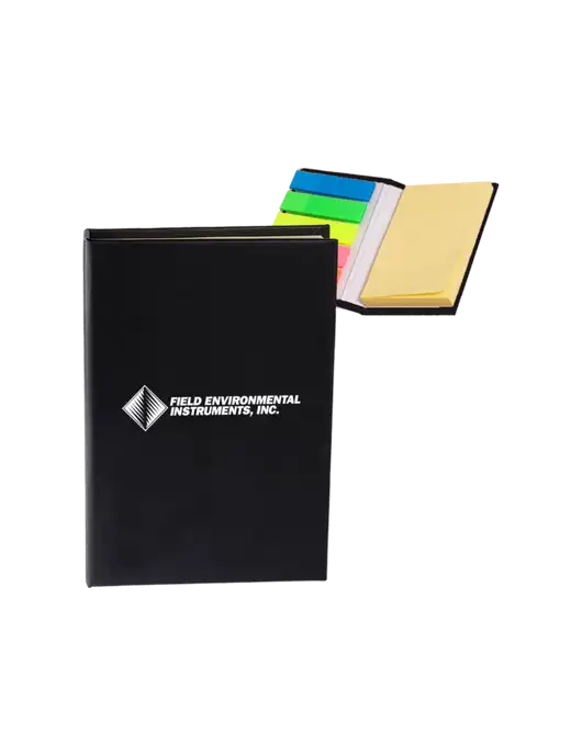 Black Micro Sticky Note Pad, 2 x 3.25 w/Field Environmental Logo