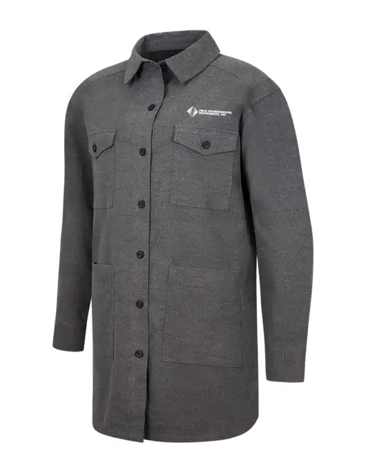 Mercer+Mettle Womens Medium Grey Heather Long Sleeve Twill Overshirt w/Field Environmental Logo
