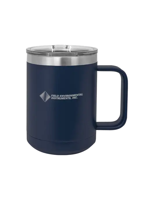 Polar Camel 15 oz Powder Coated Navy Vacuum Insulated Mug with Slider Lid w/Field Environmental Logo