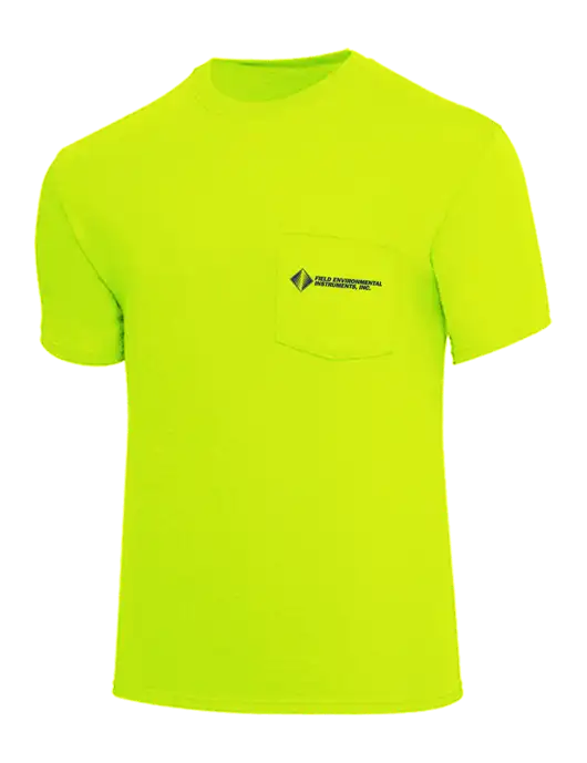 Core Blend Safety Yellow Pocket T-Shirt w/Field Environmental Logo