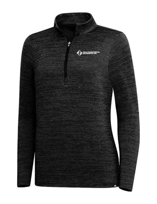 TravisMathew Black Womens Crestview 1/4 Zip w/Field Environmental Logo