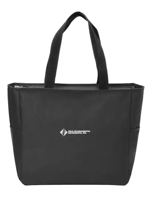 Everyday Black Zip Tote  w/Field Environmental Logo
