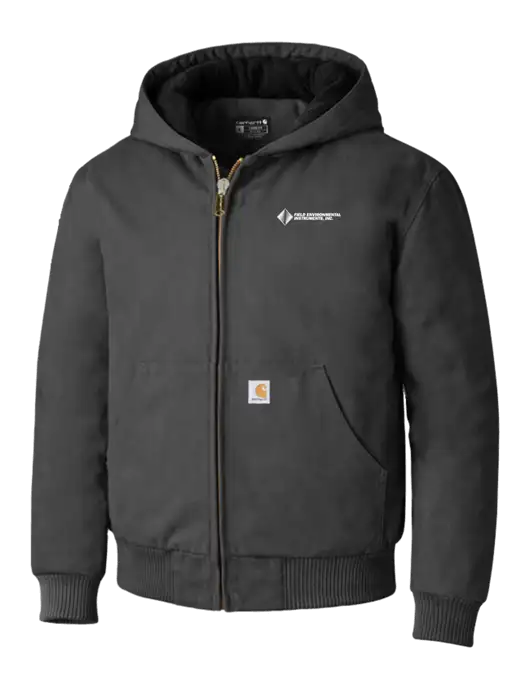 Carhartt Dark Grey Quilted-Flannel-Lined Duck Active Jacket w/Field Environmental Logo