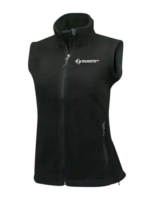 Womens Black Fleece Vest w/Field Environmental Logo