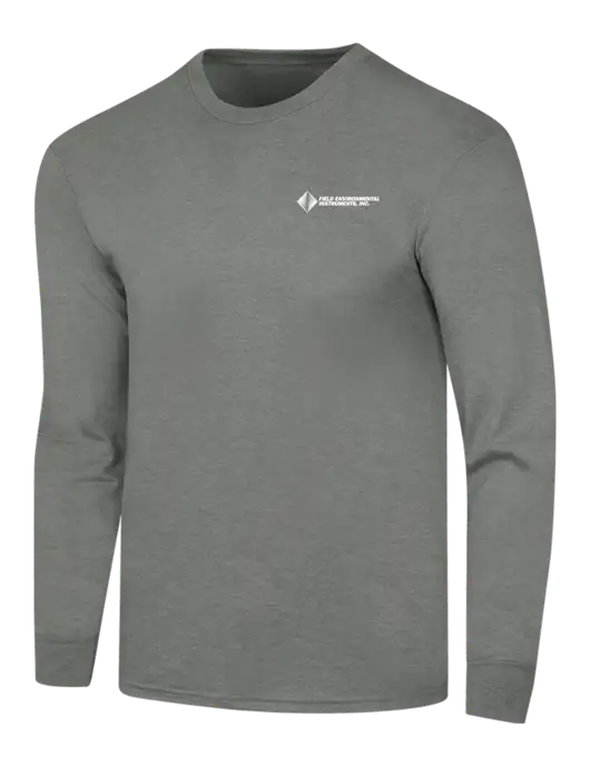 Simply Soft Long Sleeve Heathered Charcoal 4.5 oz, Poly/Combed Ring Spun Cotton T-Shirt w/Field Environmental Logo
