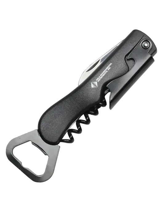 Sleek Black Bottle Opener w/Field Environmental Logo