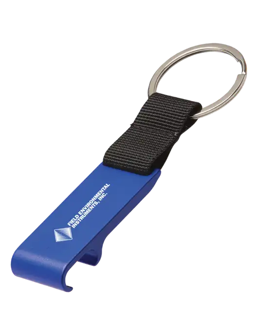 Blue Bottle Opener & Key Ring w/Field Environmental Logo