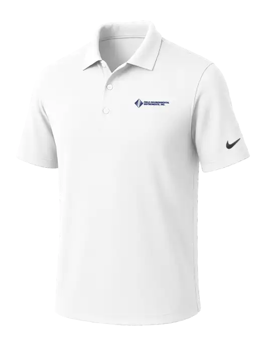 NIKE White Dri-Fit Micro Pique Polo w/Field Environmental Logo