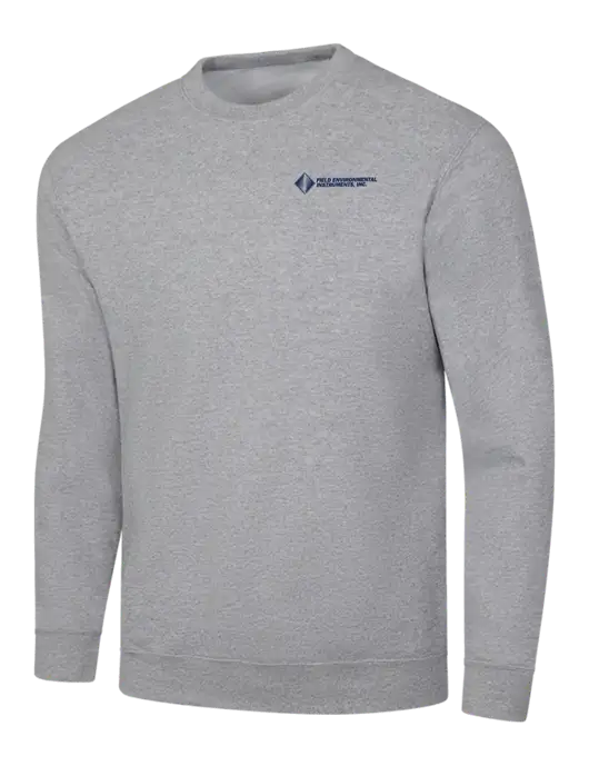 Light Grey Heather 7.8 oz Ring Spun Crew Sweatshirt w/Field Environmental Logo