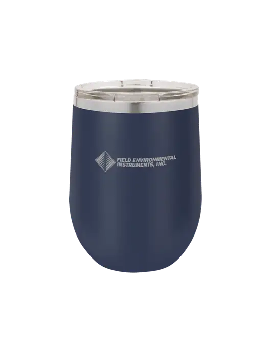 Polar Camel 12 oz Powder Coated Navy Vacuum Insulated Stemless Wine Tumbler w/Field Environmental Logo