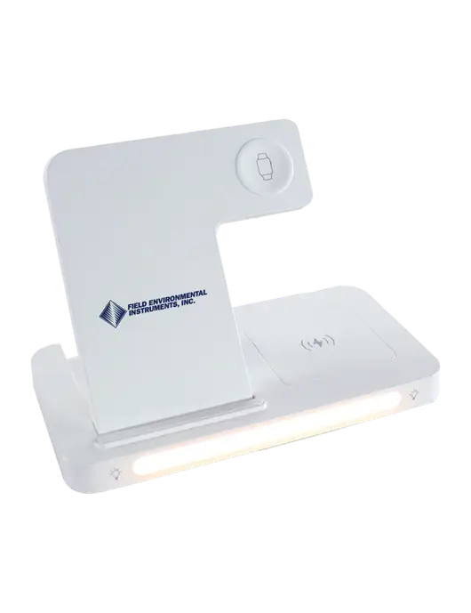 Revive White Bedside Charging Station with Adjustable Light w/Field Environmental Logo