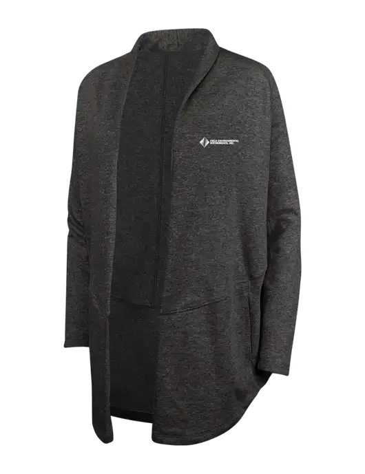Charcoal Heather/ Medium Heather Grey Womens Interlock Cardigan w/Field Environmental Logo