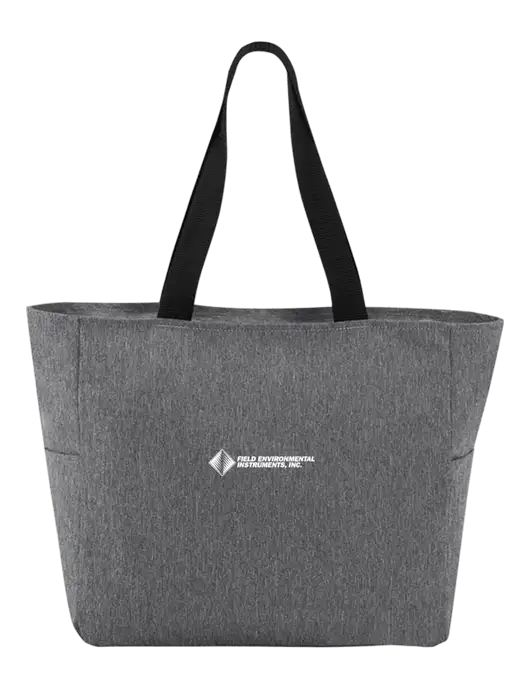 Everyday Heather Grey Zip Tote  w/Field Environmental Logo