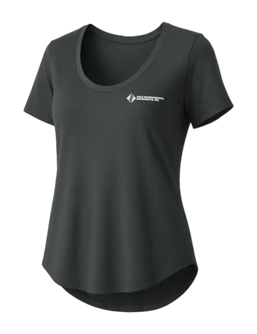 Mercer+Mettle Womens Dark Grey Stretch Jersey Relaxed Scoop w/Field Environmental Logo