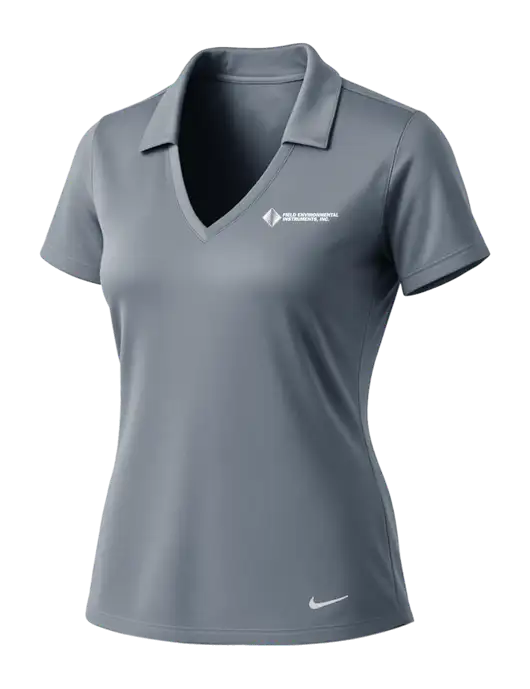 NIKE Medium Grey Womens Dri-Fit Vertical Mesh Polo w/Field Environmental Logo