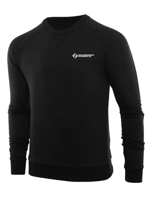 Allmade Deep Black Organic French Terry Crewneck Sweatshirt w/Field Environmental Logo