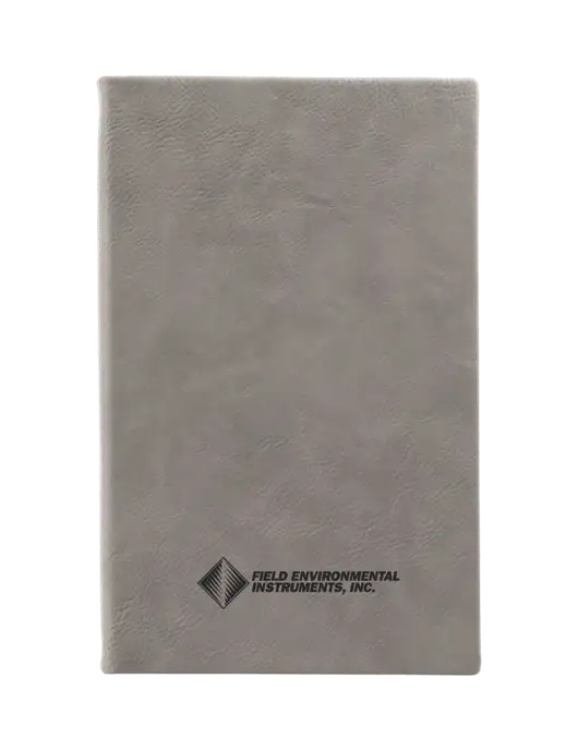 Grey Leatherette 5.25 x 8.25 Journal w/Field Environmental Logo