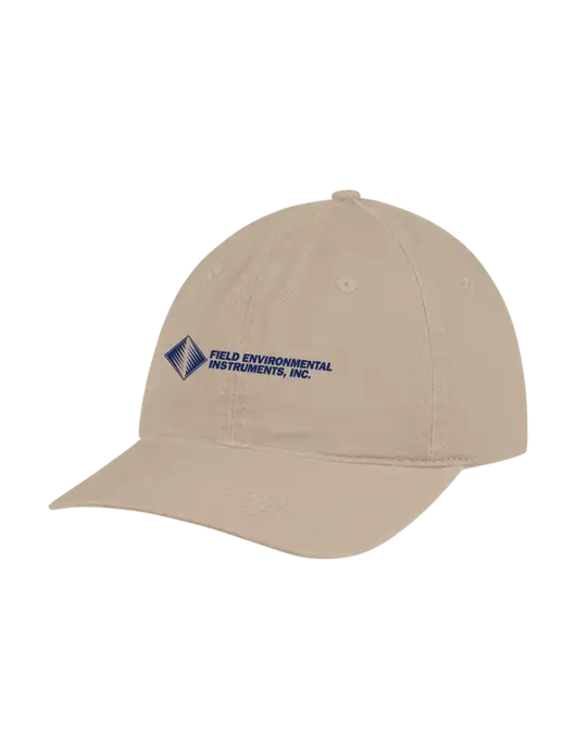 Garment Washed Unstructured Twill Tan Cap w/Field Environmental Logo