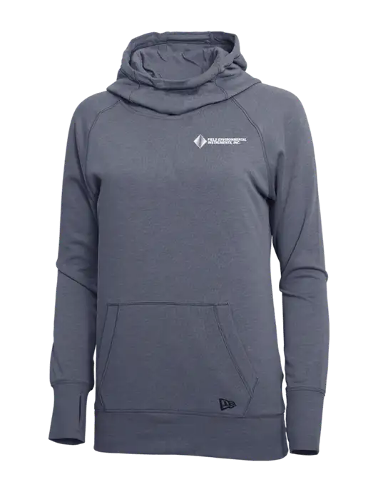 New Era True Navy Heather Womens Tri-Blend Fleece Pullover Hoodie w/Field Environmental Logo