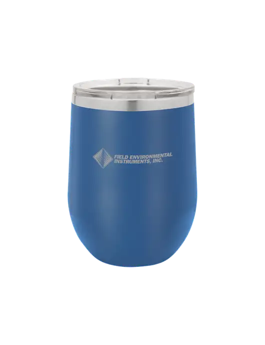 Polar Camel 12 oz Powder Coated Royal Vacuum Insulated Stemless Wine Tumbler w/Field Environmental Logo